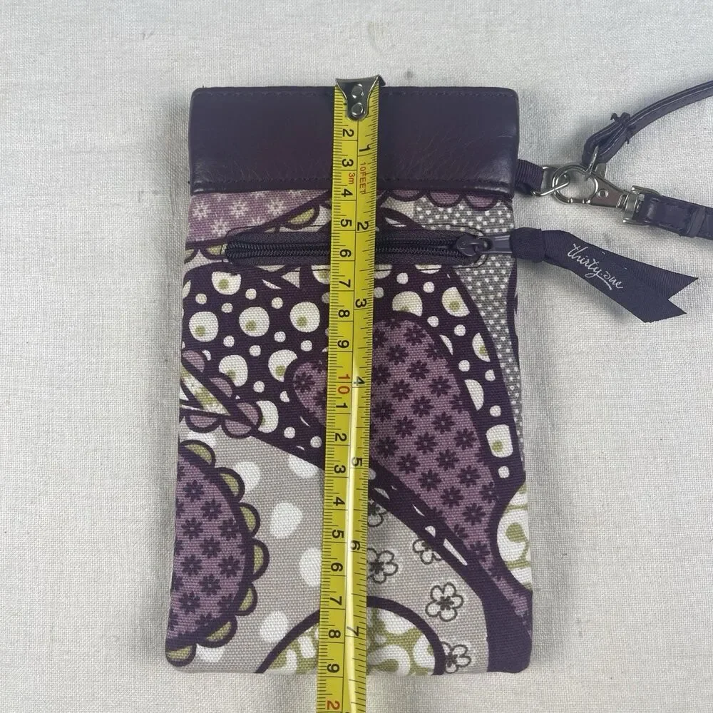 Thirty One Pinch Top Eyeglass Case Wristlet In Purple Patchwork Paisley